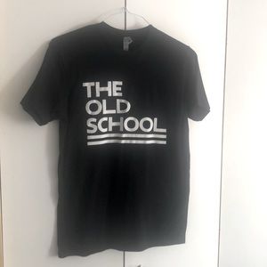 Old School women’s fitted T Blk w/ white lettering